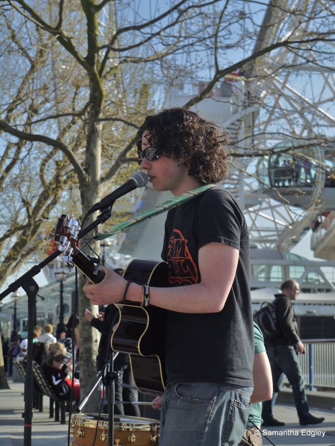 Busking by the London Eye