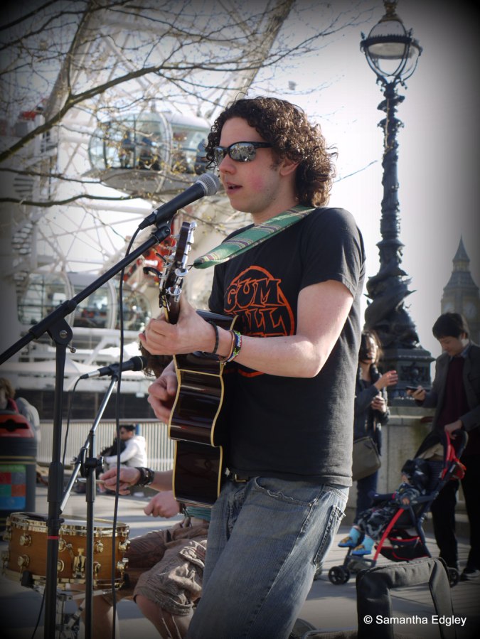 Busking by the London Eye