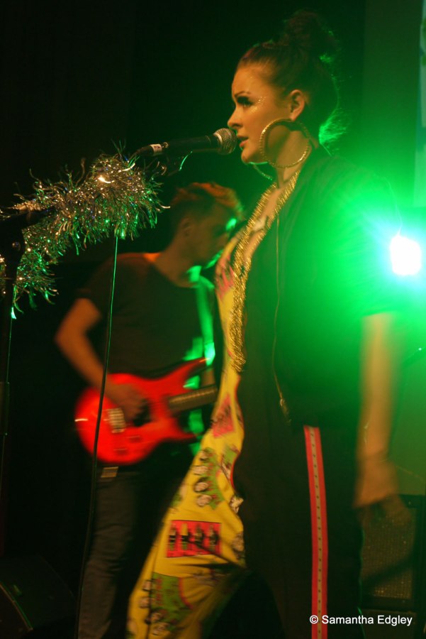 Mila Falls on stage - Video Launch Party at Rich Mix