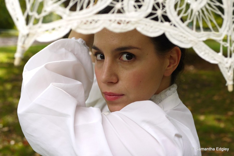 Maya Levy with parasol